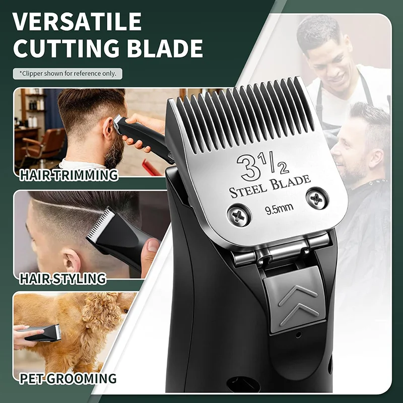 Silver Steel 3-1/2 Clipper Blade 9.5mm Compatible with Oster Classic 76 Hair Styling Replacement Blades for Clippers - view 5