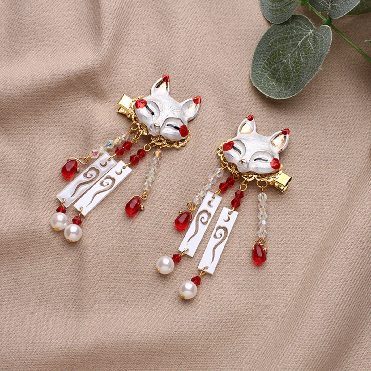 

1Pair Chinese Tassel Hair Clip Fox Design Animal Hairpin for Women Daily Outfit Special Occasions Cosplay Birthday Wedding