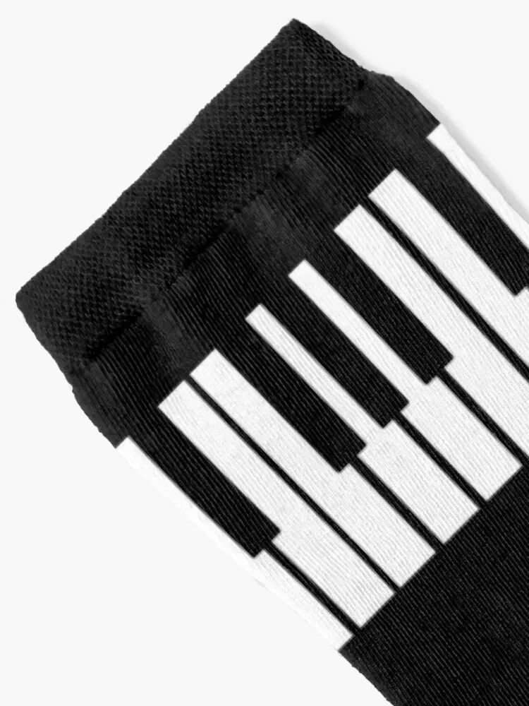 Piano Keyboard on Black Socks Climbing happy Heating sock Mens Socks Women's