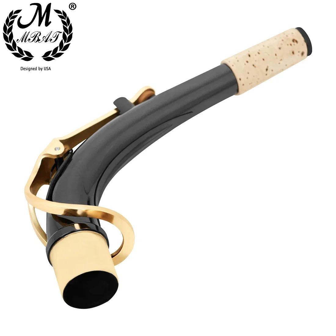 M MBAT Alto Saxophone Neck Brass Black Silver Gold Bend Neck Sax Woodwind Instrument Saxophone Replacement Parts Accessories