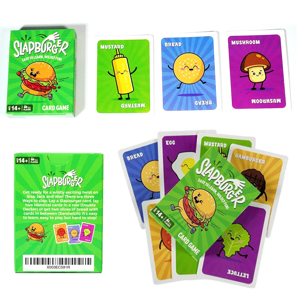 

Карточная игра Slapburger для всей семьи, игра на вечеринку для 2-6 игроков, настольная игра, настольная игра для детей и взрослых, Рождественский подарок