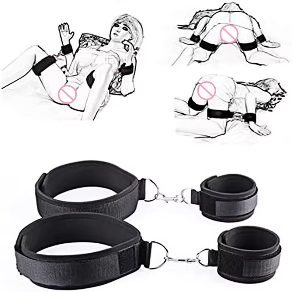 Comfortable bdsms Bondage Restraints Restraint Kit with Adjustable Wrist Restraints and Ankle Restra