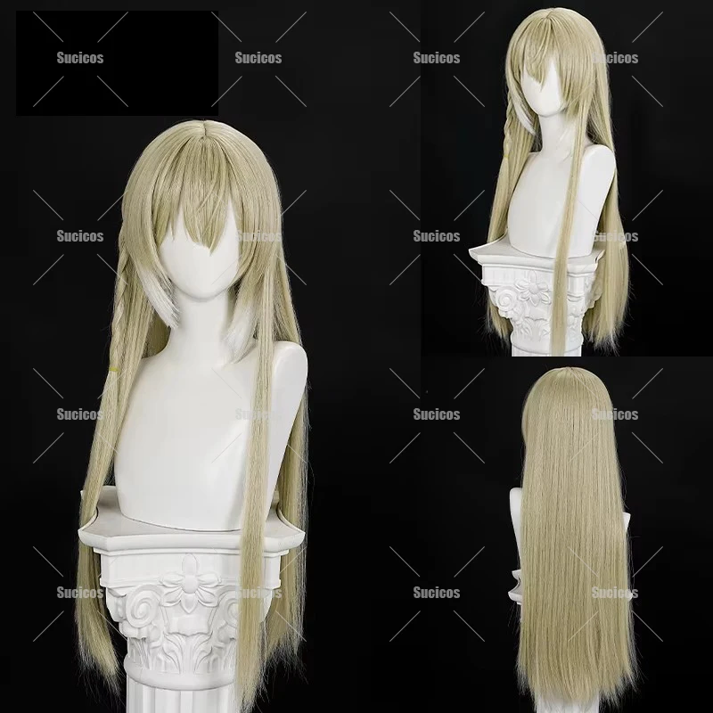 Game Arknights Lappland The Decadenza Cosplay Wig Offwhite Long Hair Heat Resistant Synthetic Hair For Halloween