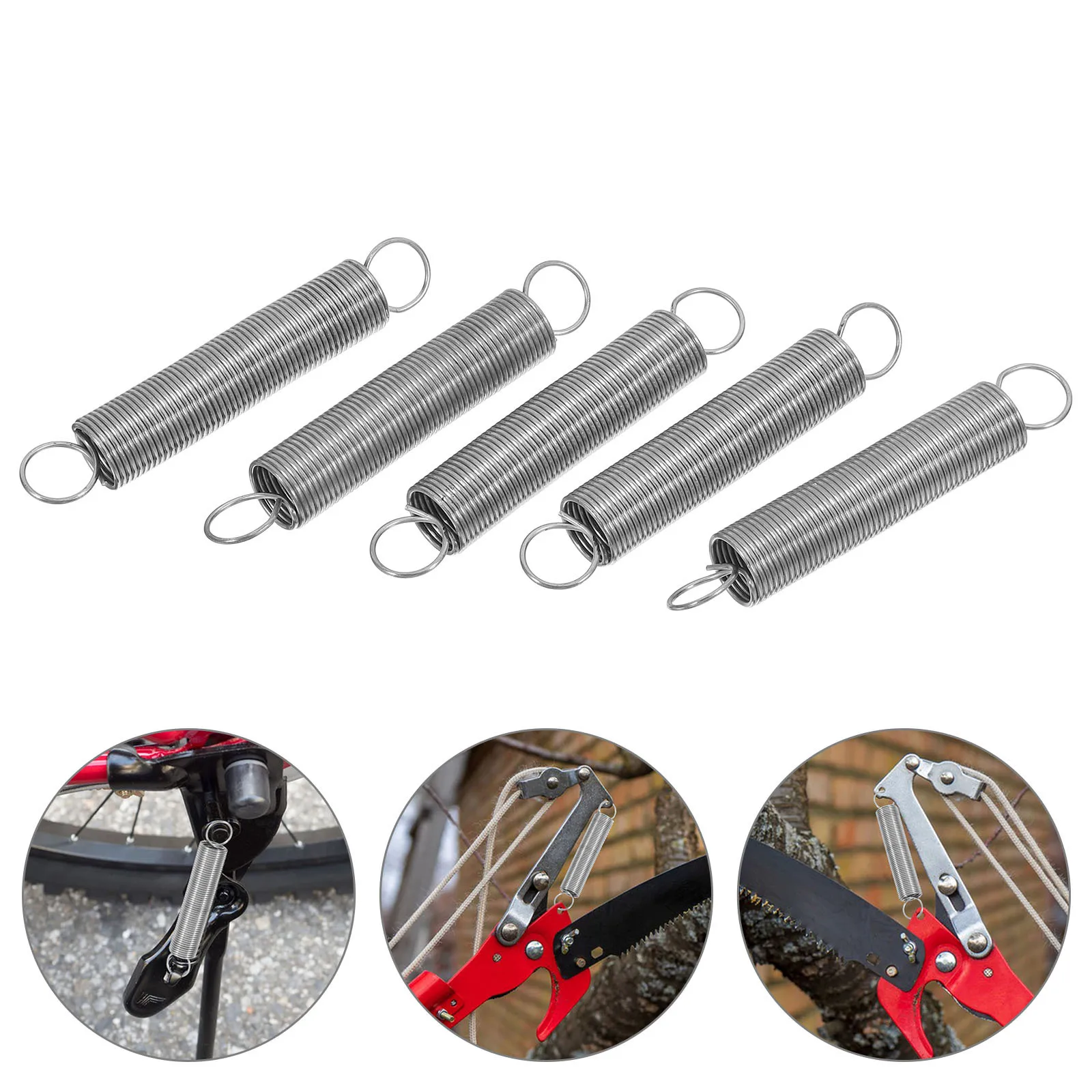 

5pcs Stainless Steel Tension Spring Extension Springs With Hook Ends For Ev Brackets Ladder Feet Parking Stands Small Springs