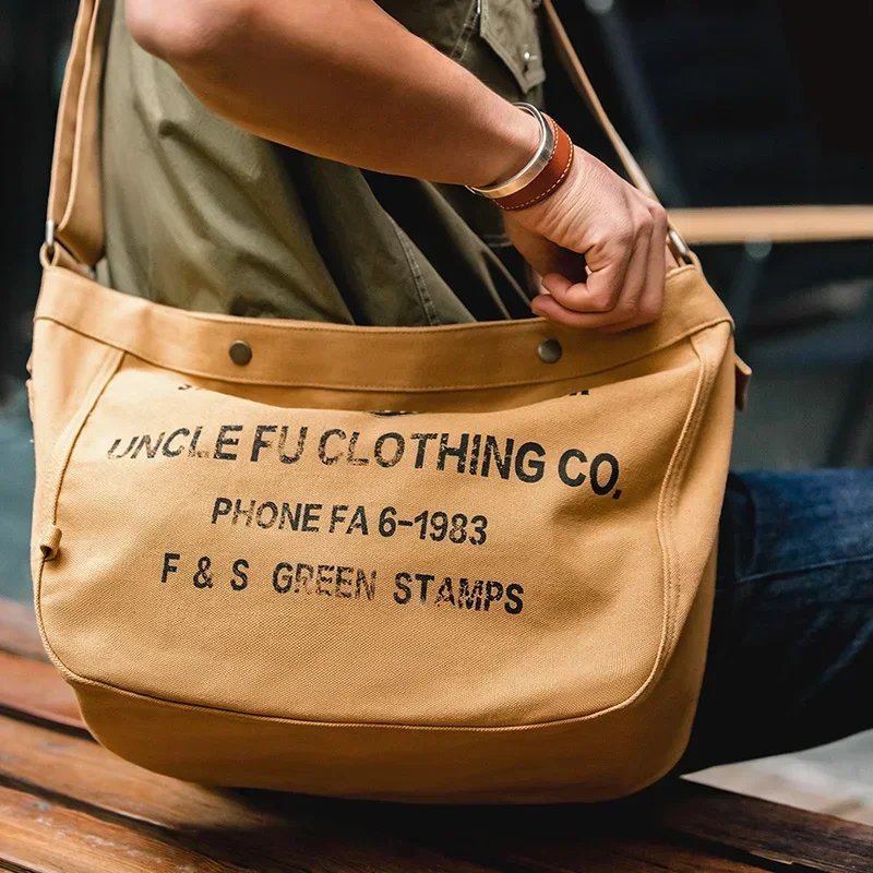 

Maden Vintage Canvas Large Capacity Bag Female Designer Letter Printed Crossbody Computer Bag Messenger Shoulder Bags Traveling