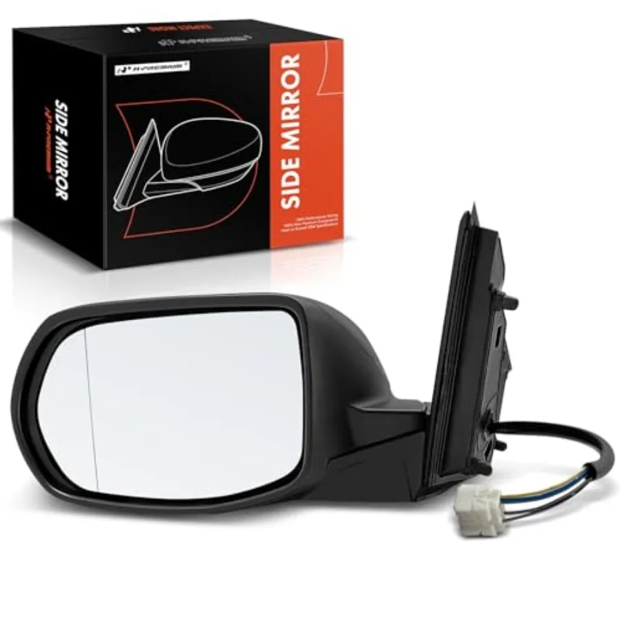

Driver Side Power Door Mirror - Compatible with Honda CR-V 2012 2013 2014 2015 2016 - Heated Manual Folding Black Outside Rear