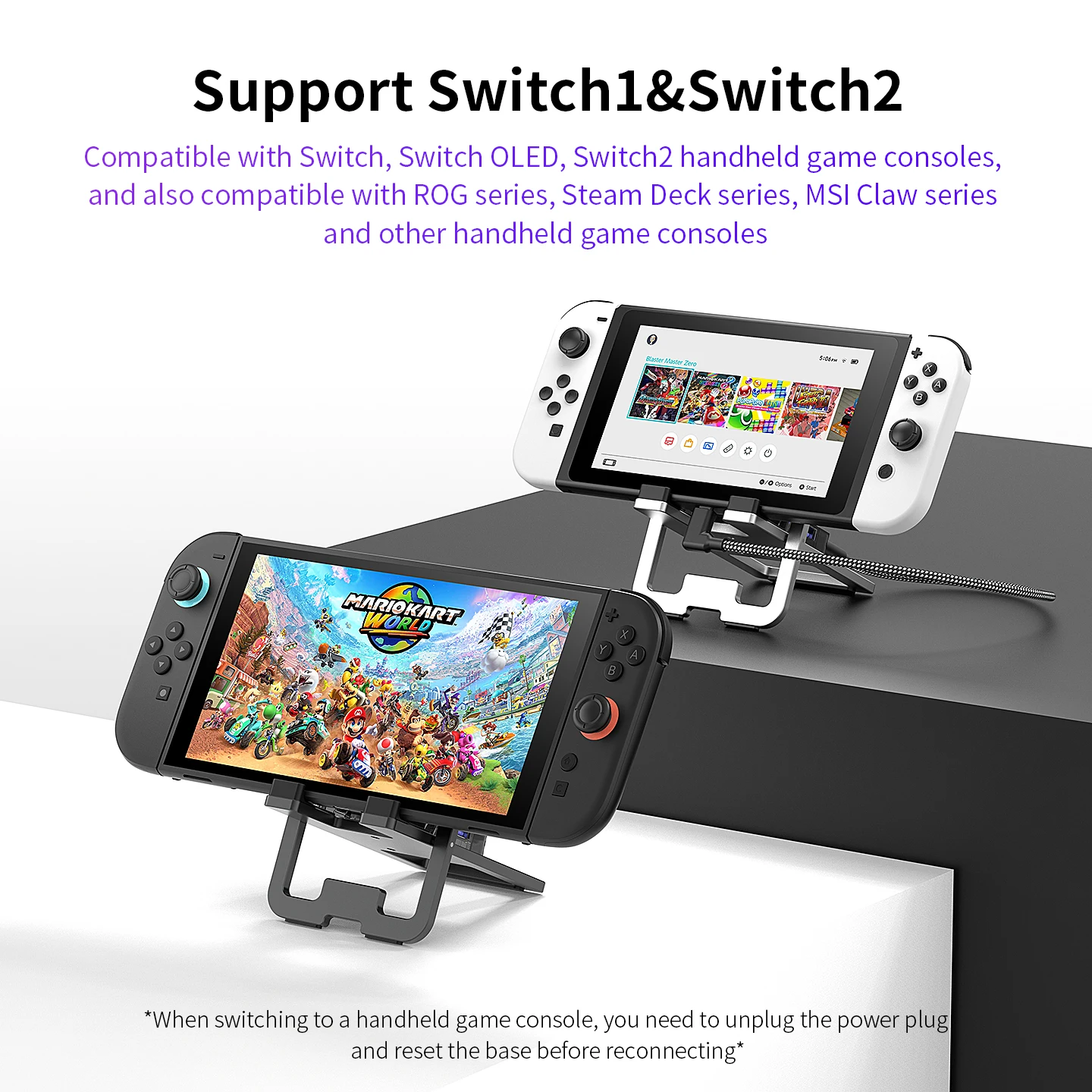 Docking Station for Switch 2,  Switch 2 Dock with HDMI 4K@60Hz, Dual USB-A 3.2 and Portable Stand for Nintendo Switch 2 (2025)