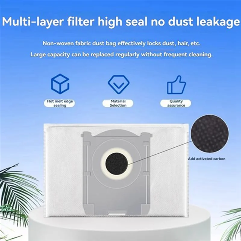 AB45 16 Buah Kantong Debu Sikat Penyedot Debu dan Set Filter untuk Suku Cadang Pengganti Penyedot Debu Ecovacs X8 PRO X8 PLUS AI