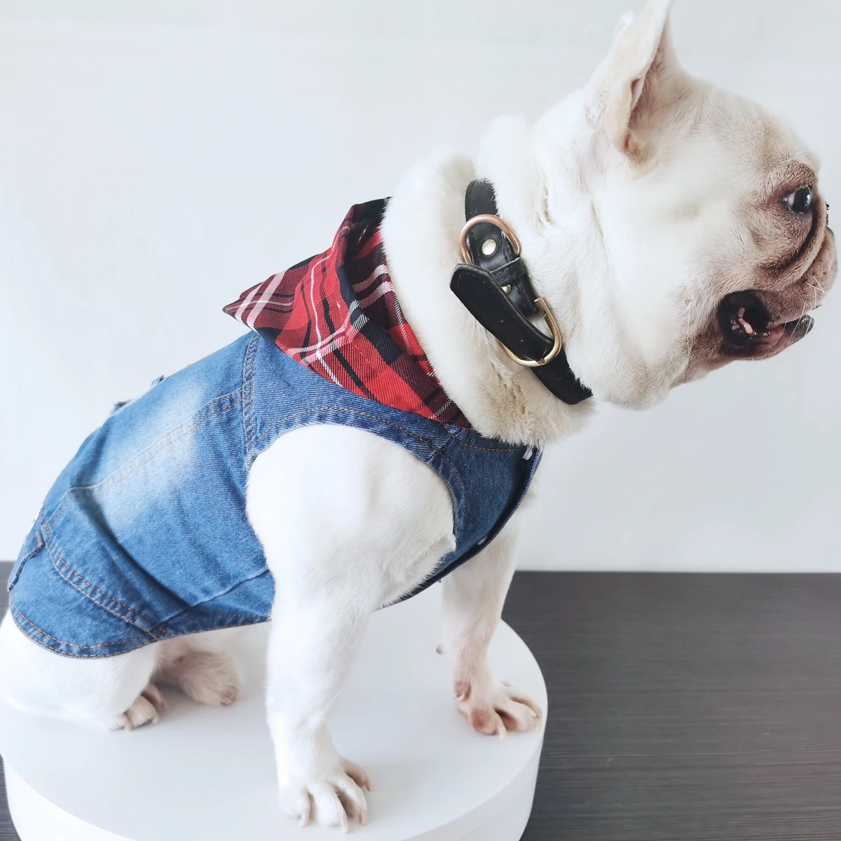 Daisy Embroidery Chihuahua Clothes for Small Dogs Yorkshire Jeans Vest Plaid Hoodie Denim Jacket for French Bulldog Pet Costumes