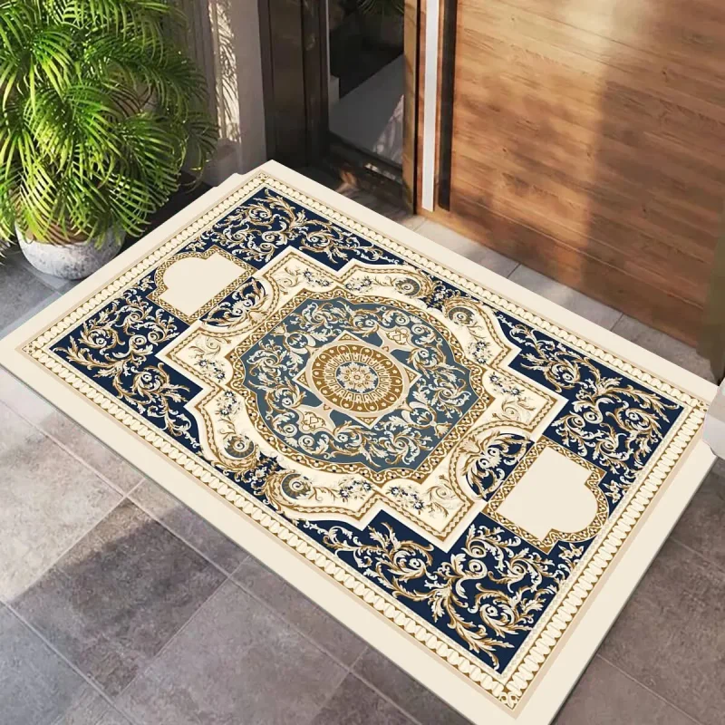 VIKAMA 40X60CM Crystal Velvet Floor Mat Persian Anti-fatigue Kitchen Rug Vintage Bohemian Non-Slip Absorbent Bath Carpet