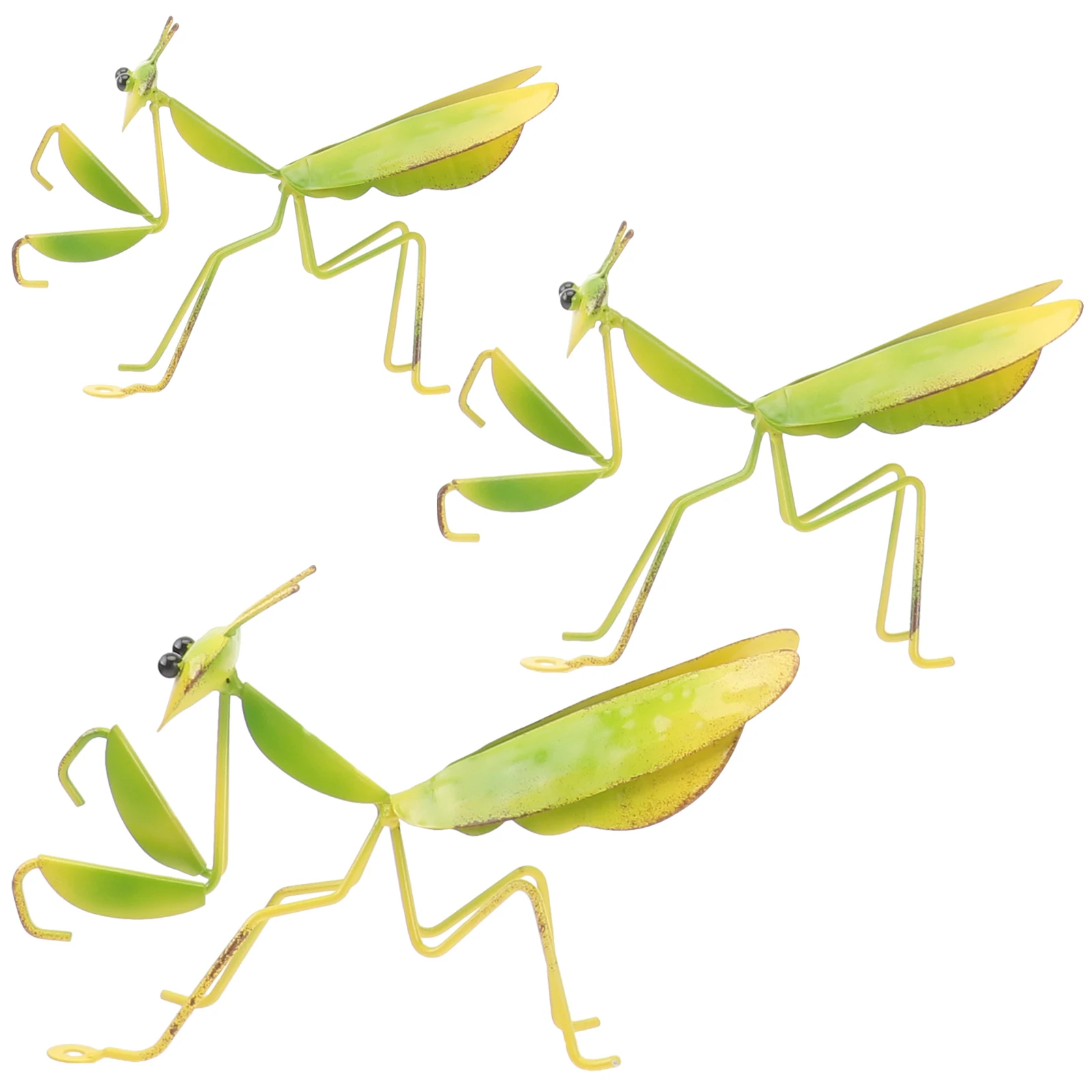 

3 pcs Praying Mantis Ornament Garden Accessories Home Decor Outdoor Iron Lawn Figurine Yard Adornment Animal Decor Mantis Shape