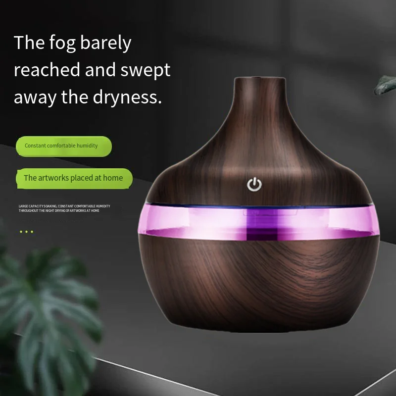 Humidifier Electric Aroma Air Diffuser Wood Ultrasonic Air Humidifier Essential Oil Aromatherapy Cool Mist Maker For Home 300ml