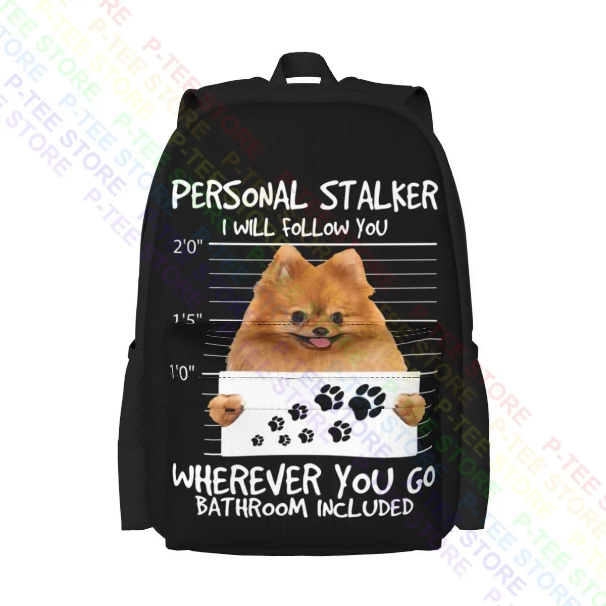 Funny Pomeranian Pom Owner Fur Large Capacity Backpack Fashion Beach Bag Gym Tote Bag Outdoor Running