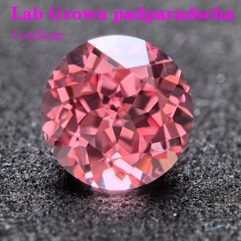 

Lab Grown Padparadscha Circular Red Lotus Flower VVS1 Charms Beads Diy for Jewelry Making Materials Selectable AGL Certificate