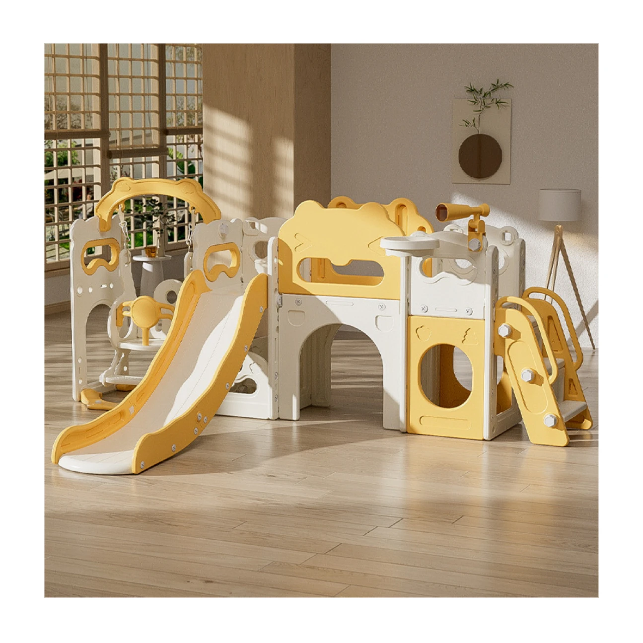 Bébé pour enfants en plastique enfants intérieur et toboggan équipement de terrain de jeu balançoire et toboggan en plastique pour enfants jouets coulissants
