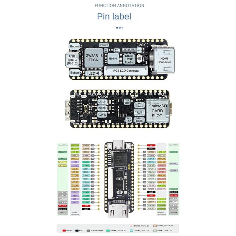 For Sipeed Tang Nano 20K FPGA Development Board Low-Latency 64Mbits High-Speed RISCV Linux Retro Game Player Easy To Use