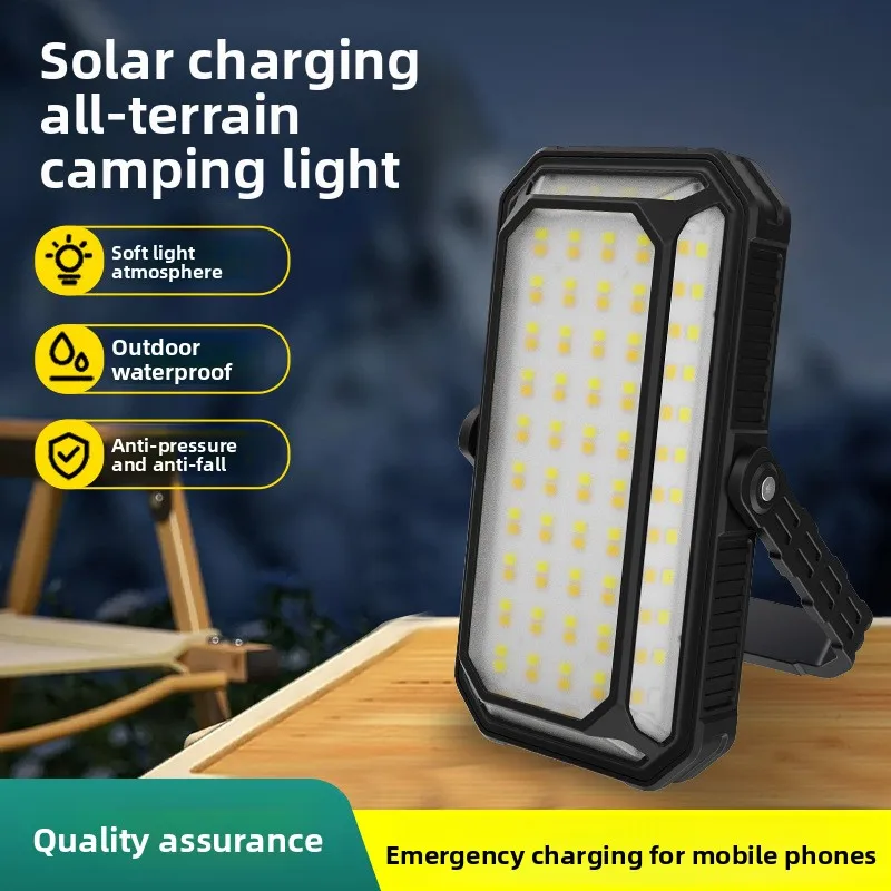 

New Cross-Border Solar Outdoor Camping Lamp, Large Capacity, Long Battery Life, Emergency Work Light, Tent Light