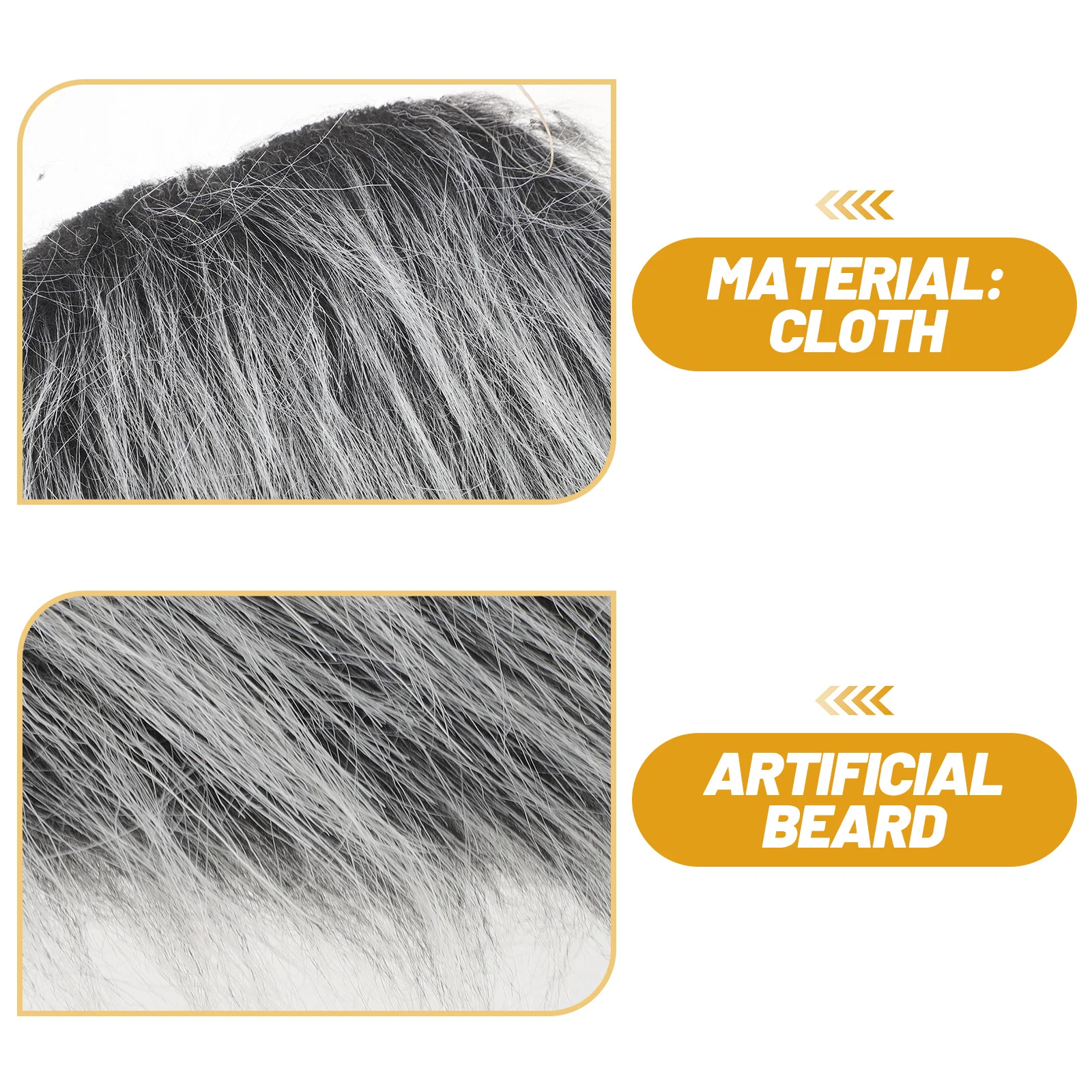 

1 Set Simulated Beard Costume Highly Realistic Cloth Material Comfortable Skin-Friendly Fit For Halloween Party Dance Decorative