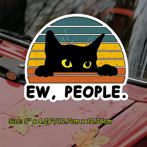 Ew, People Funny Cat Decal Sticker, Bumper Laptop Vinyl Decals