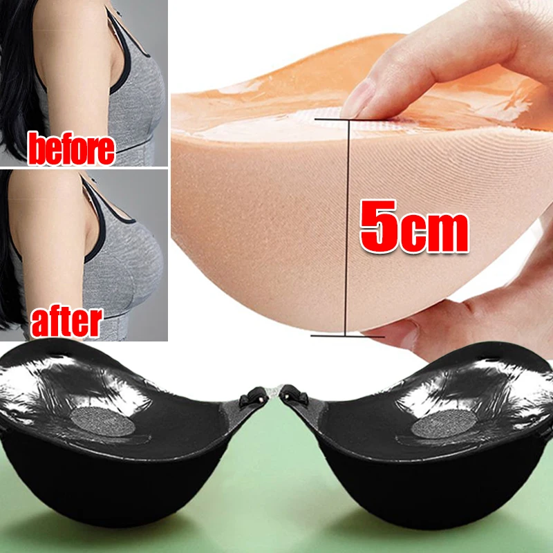 

Утолщенный сексуальный женский дышащий клейкий бюстгальтер 5 см, силиконовая лента для сосков, передний бюстгальтер пуш-ап, многоразовый невидимый стикер на грудь без бретелек