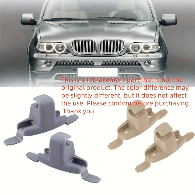 2pc For Bmw 3 5 7 Series E46 E38 E39 E53 51168243575 Car Beige Grey Sun Visor Clip Mirror Holder Bracket Hanger