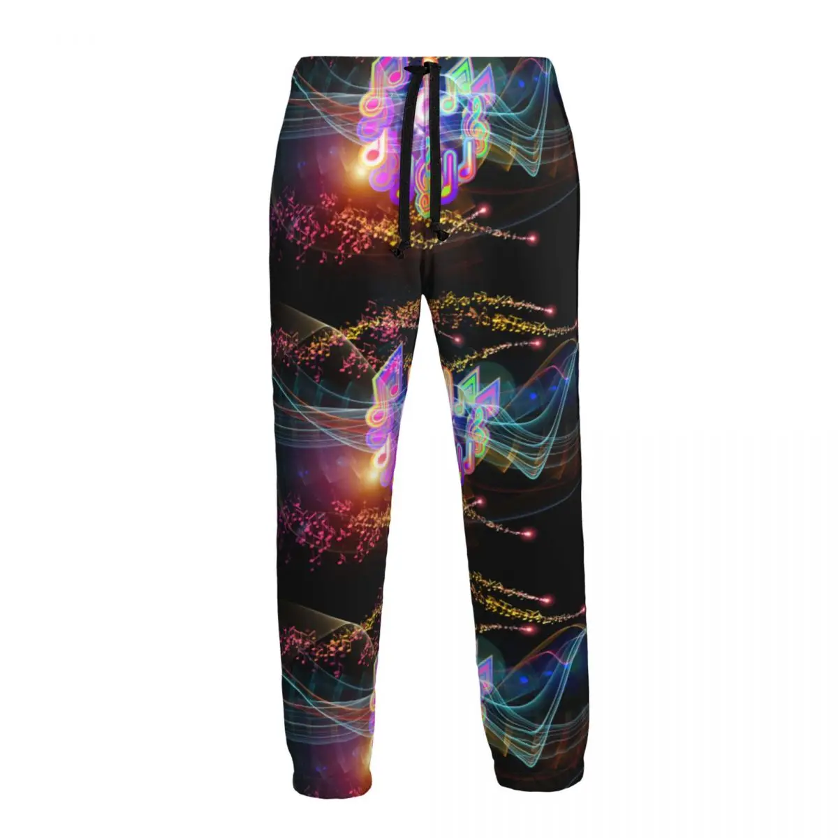 Men Pants Colorful F Waves And Music Notes Male Trousers Fitness Sweatpants Streetwear