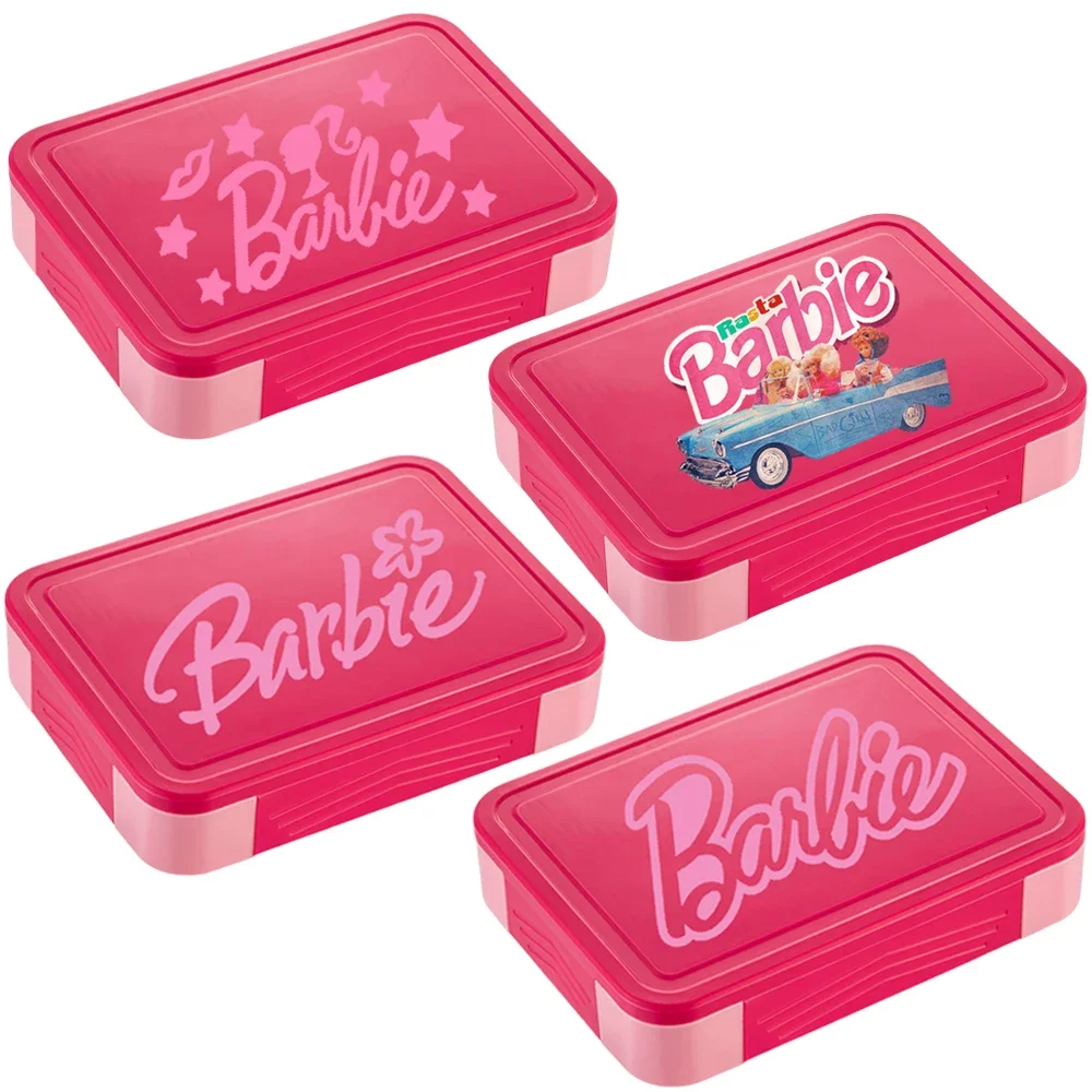 Cartone animato carino Bento Box serie Barbie adulti bambini studente portatile Lunch Box stoviglie scomparto sigillo insalata di frutta scatole