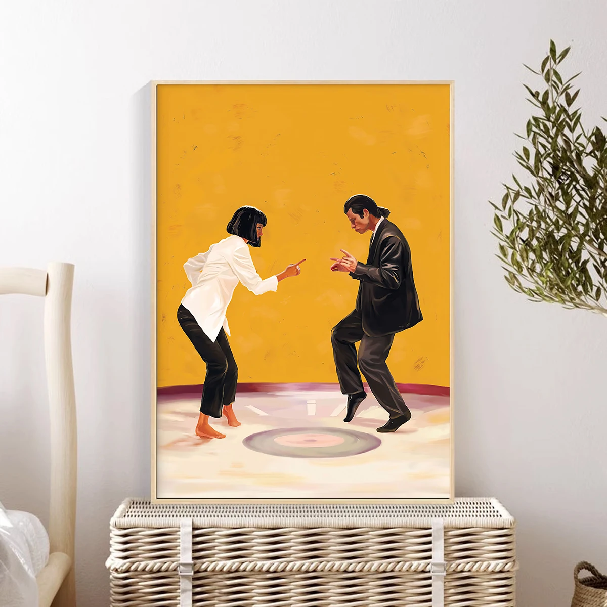 Canvas Print Painting Poster Yellow Color Man Womon Dancing Living Room Bedroom Porch Wall Picture Art Home Decoration No Frame