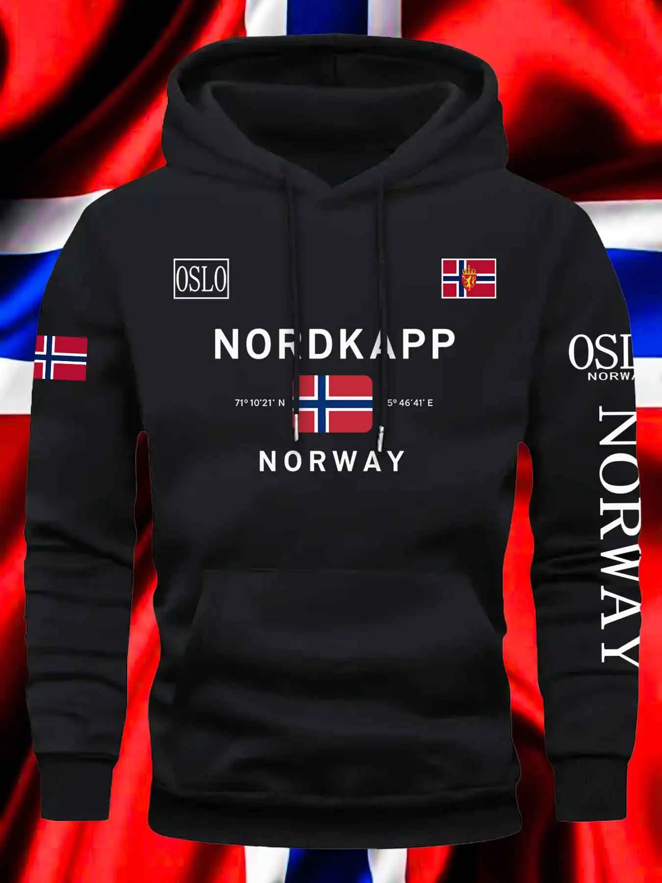 Norway Autumn winter models Men's Fleece windproof Warm 100%Cotton Oversized Hoodie Outdoor Commuter Men's High Elastic top