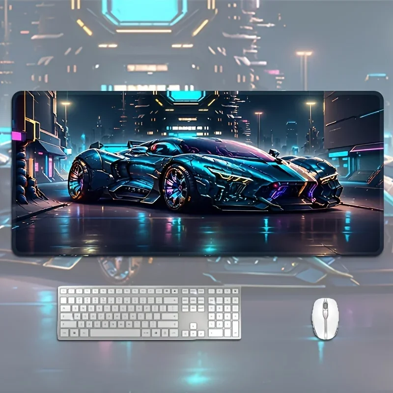 

Mouse Pad Sci-Fi Sports Car Design Desk Mat Seamless Edge Rubber Non-Slip Base Keyboard Pad Gaming Accessory for Office and Home