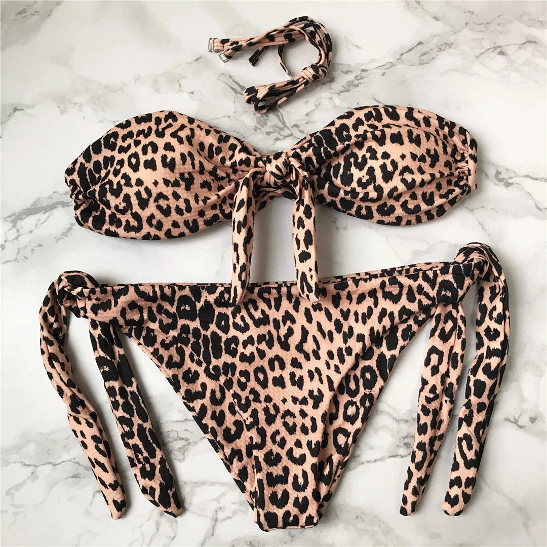 Sexy Leoparden-Polka-Dot-Bikini mit Knoten, brasilianischer Stil, Damen-Badeanzug, zweiteiliges Bikini-Set, Badebekleidung, Badeanzug V643 – Detail 19