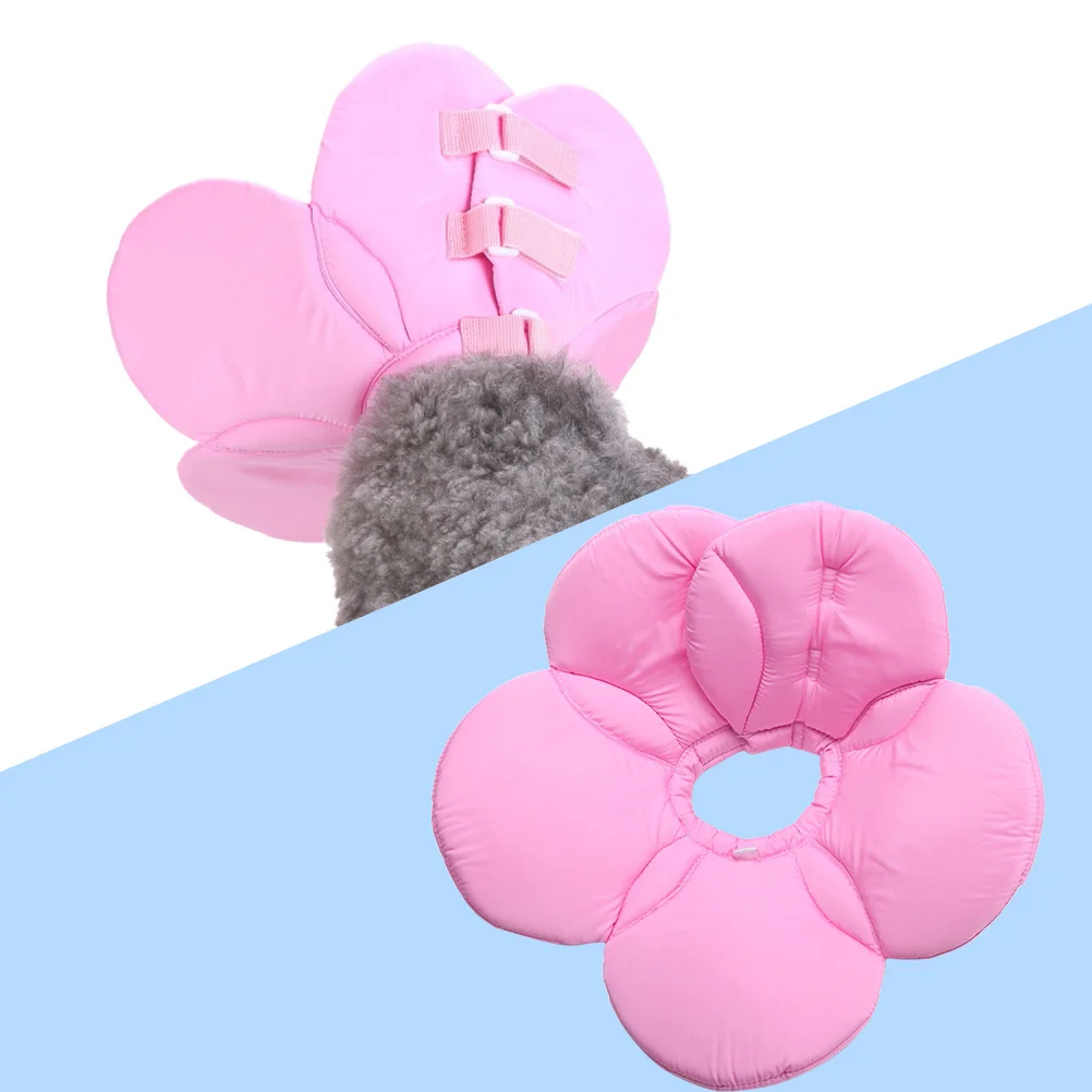 

Pet Protection Collar Cloth Dog Recovery Cone Adjustable For Wound Healing Elizabethan Collar Cats Small Dogs Size L Pink
