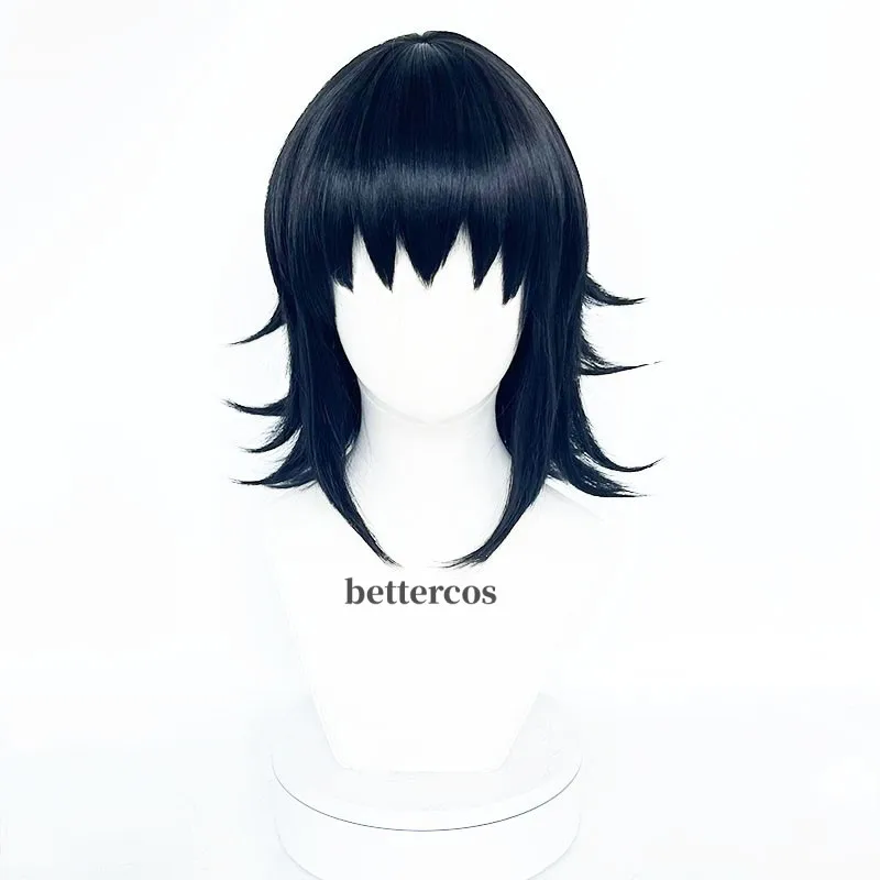 Anime Cosplay Wigs Makomo Role Playing Wigs Halloween Cosplay Tanjirou Zenitsu Black Wig