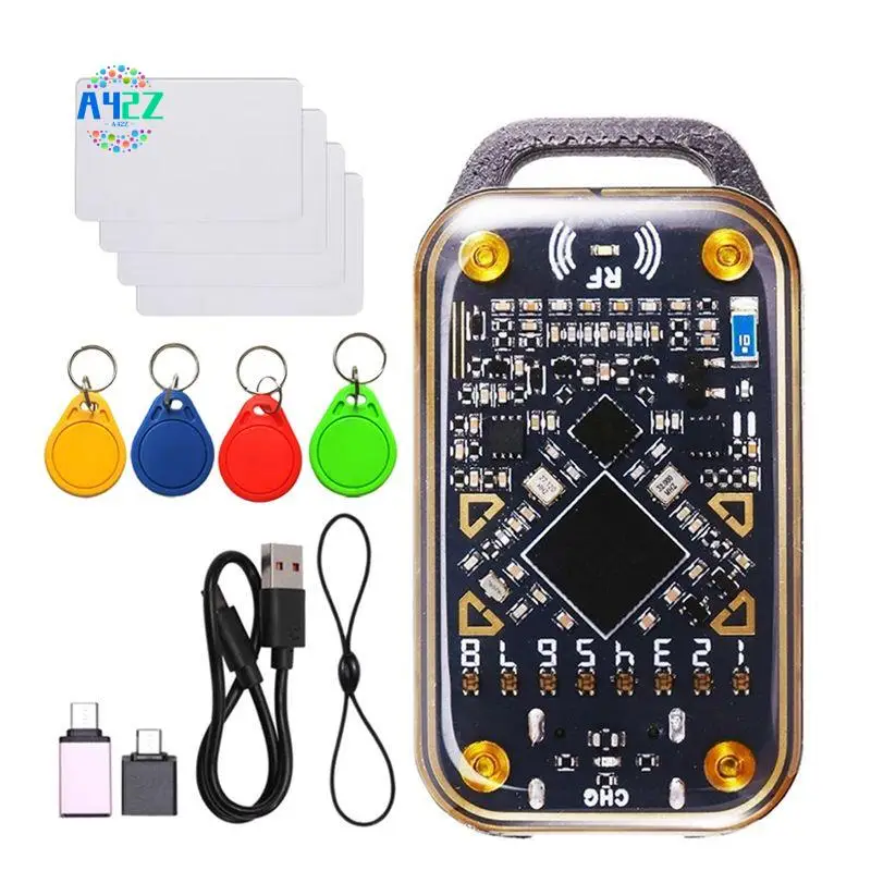 A42Z-Chameleon Ultra RFID Smart Chip Reader Smart Card Emulator NFC Duplicator ID IC-kaart Decoderen + 4XUID Sleutelhanger/kaart