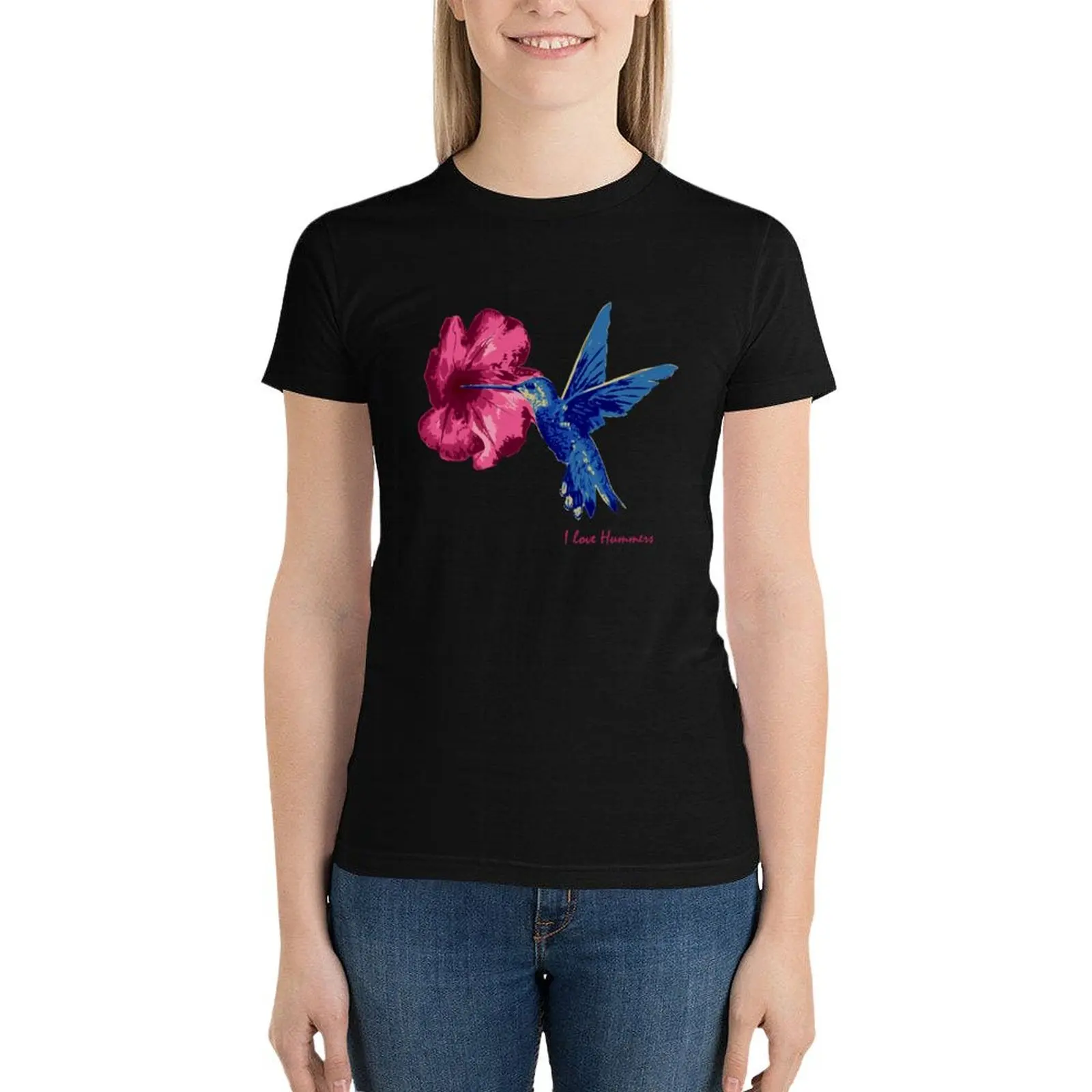 

Humming Bird and Flower, I love hummers футболка, женские футболки с коротким рукавом