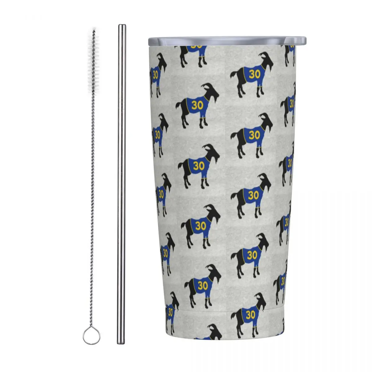 Steph Curry Goat Stainless Steel Tumbler Vacuum Insulated Mugs Thermal Cold Bottle Straws With Lid 20oz