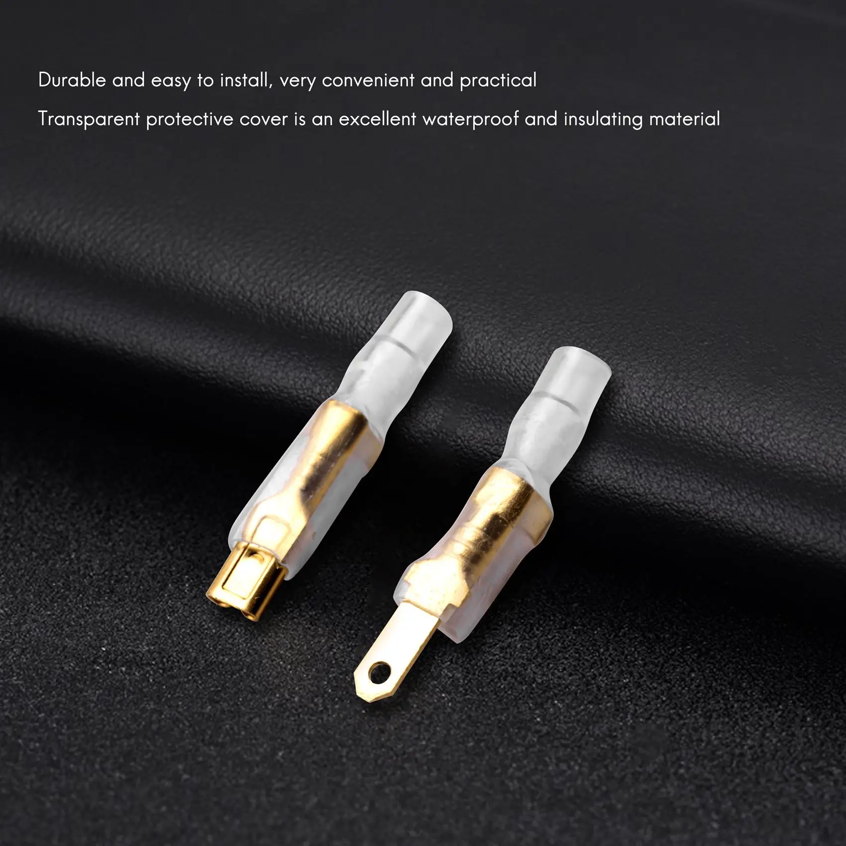 ABIU 200Pcs/50Pairs Female Male Spade Crimp Terminals Sleeve Wire Wrap Connector for 22-16 Awg 2.8Mm
