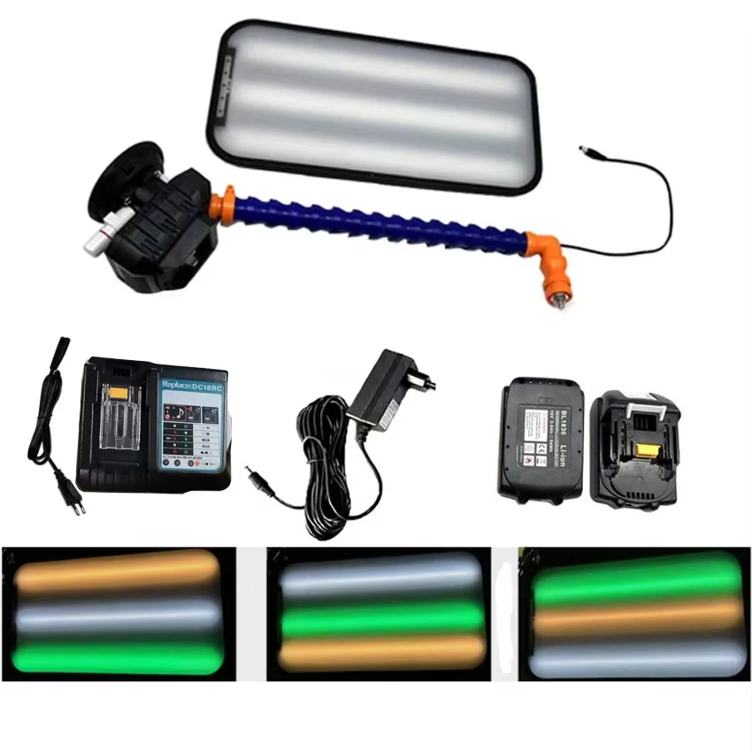 9 LED Car Dent Repair Lamp 3 Strips Line Board Paintless Dent Repair Tool With 18V 6.0Ah Battery