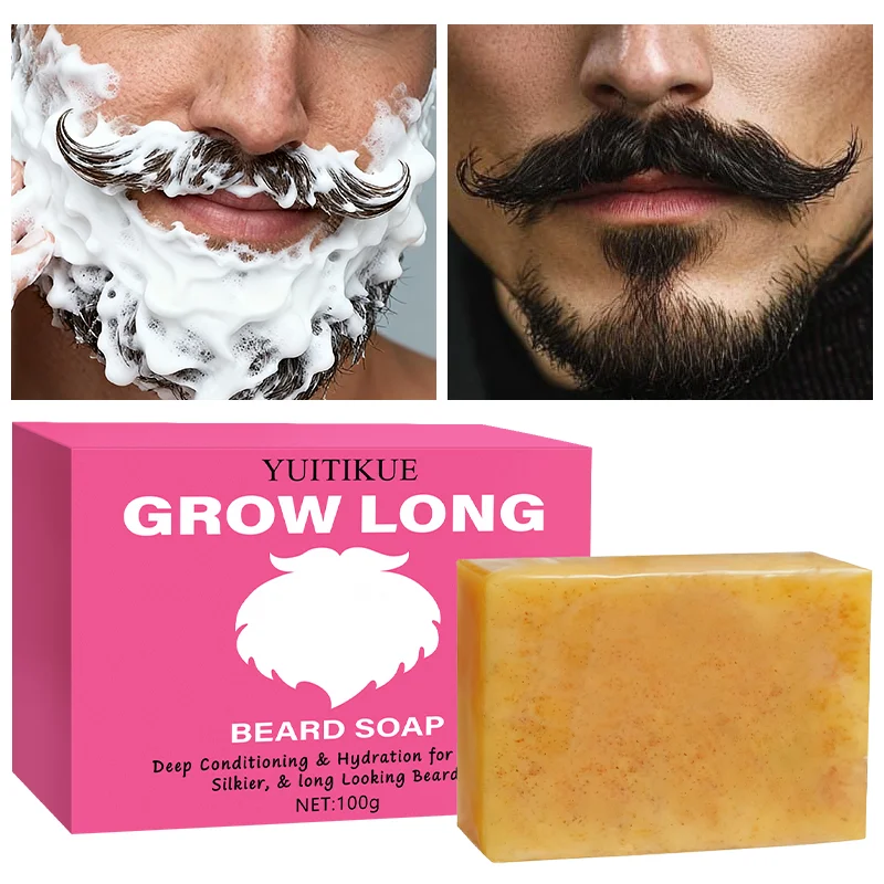 YUITIKUE ينمو لحى أطول. صابون اللحية يغذي ويرطب بعمق، مما يجعل لحيةك أكثر نعومة ويظهر أطول.