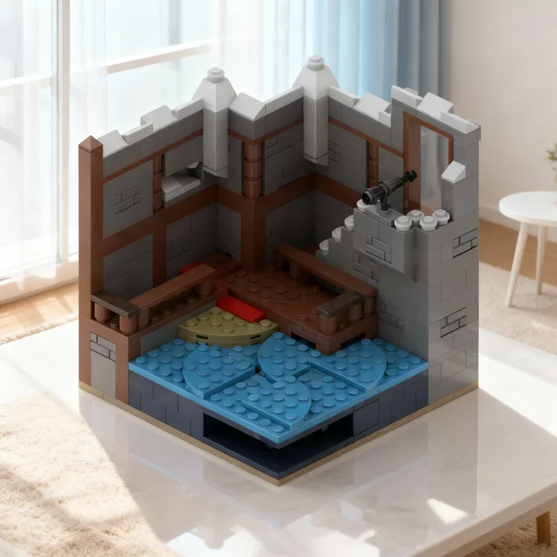517pcs MOC Diorama Taking The Dragon A Swim Creator 3 1 Model Building Blocks Construction Festival Gift Toy Brick