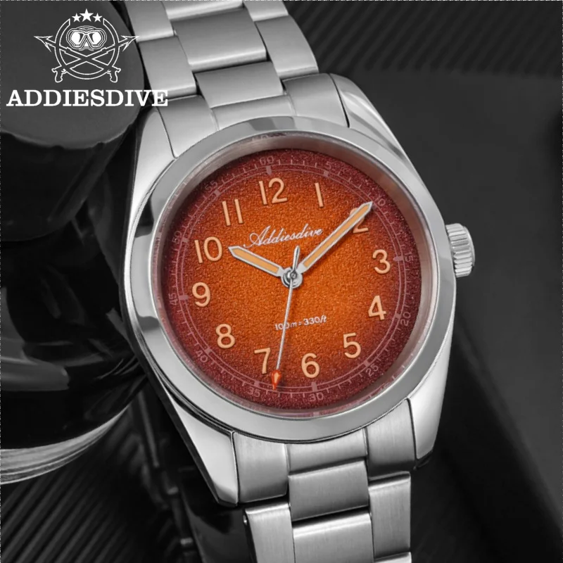 ADDIESDIVE Sapphire Glass AD2553 Hot Sale 36mm Men's Watches 316L Stainless Steel 10Bar Waterproof Super Luminous Quartz Watches