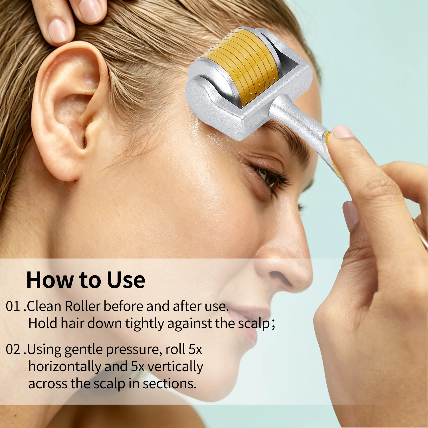 198 Microneedle Roller for Face, Beard, Hair and Body Care, Needle Length 0.25mm, Microneedle Stamp Beauty Device view 5