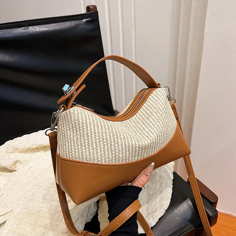 New Handbag Bag Women's 2024 Popular Fashion Retro Small Square Bag High-end Light Luxury Shoulder Crossbody Bag