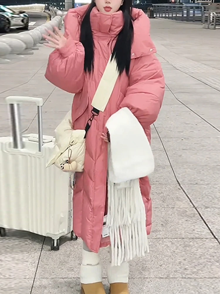 

Корейское пальто с эффектом похудения, однотонное хлопковое тюре, женское зимнее новое моющееся пальто с капюшоном, универсальная повседневная одежда