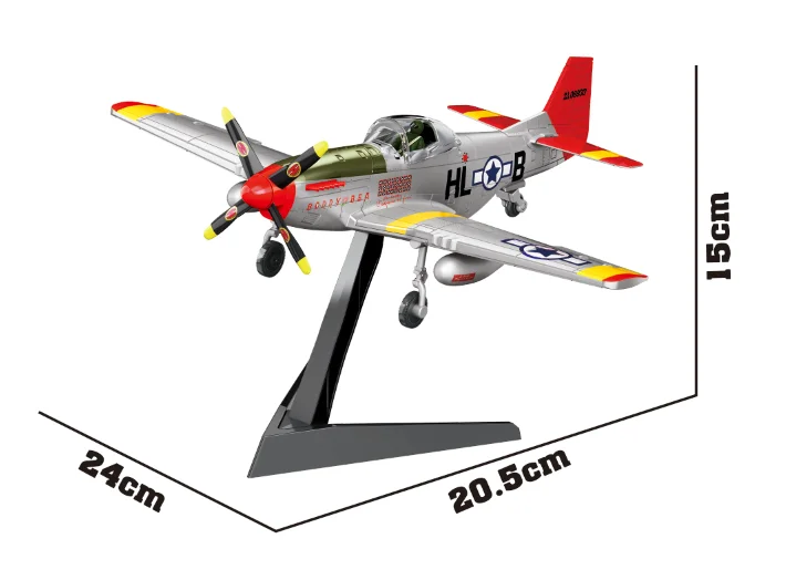 Retro Propeller Vliegtuigmodel Bouwstenen DIY Montage Stenen Set Creatief Huis Bureau Ornament Educatief Collectie Cadeau