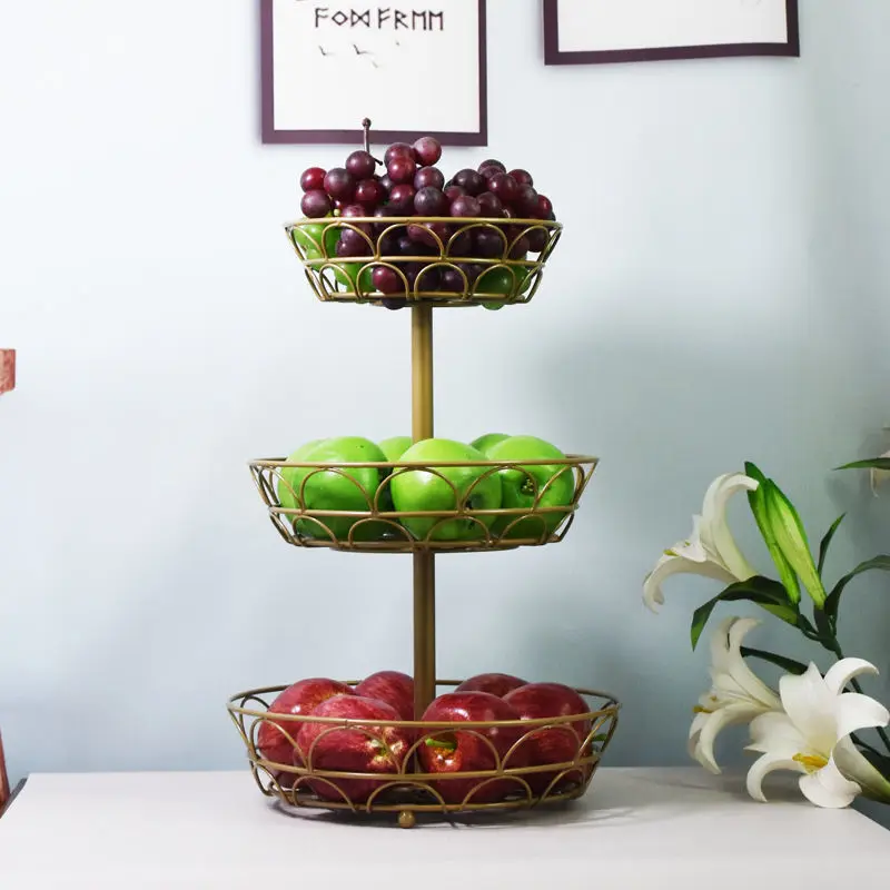 

Multi-layer fruit plate household living room personalized creative three-layer fruit basket modern simple exquisite fashion