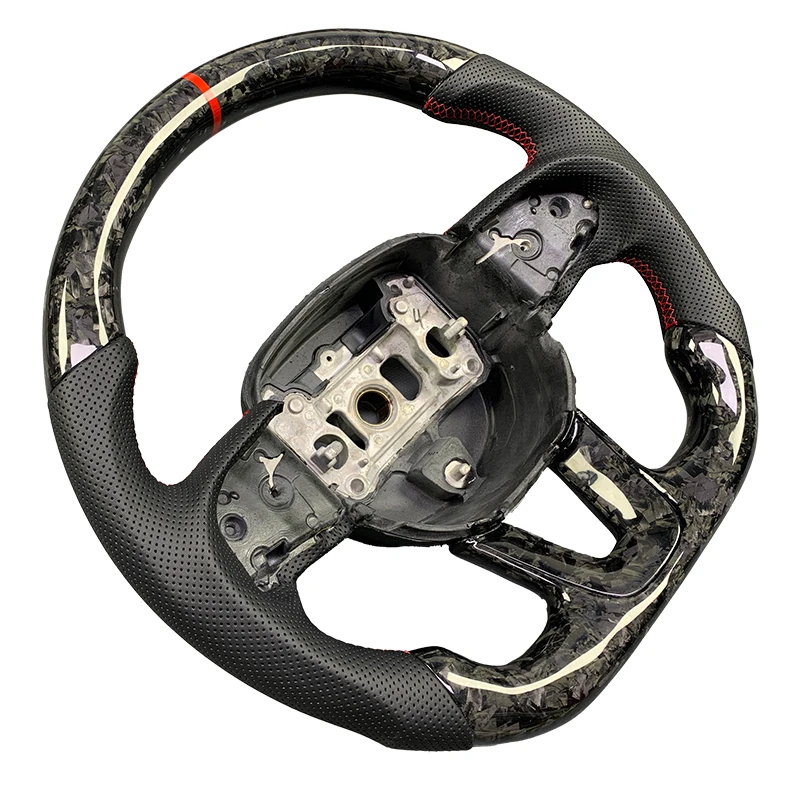 

Forged Carbon Fiber Custom Steering Wheel Challenger 2015 2016 2017 2018 2019-2020 Genuine Leather Perforated Leather