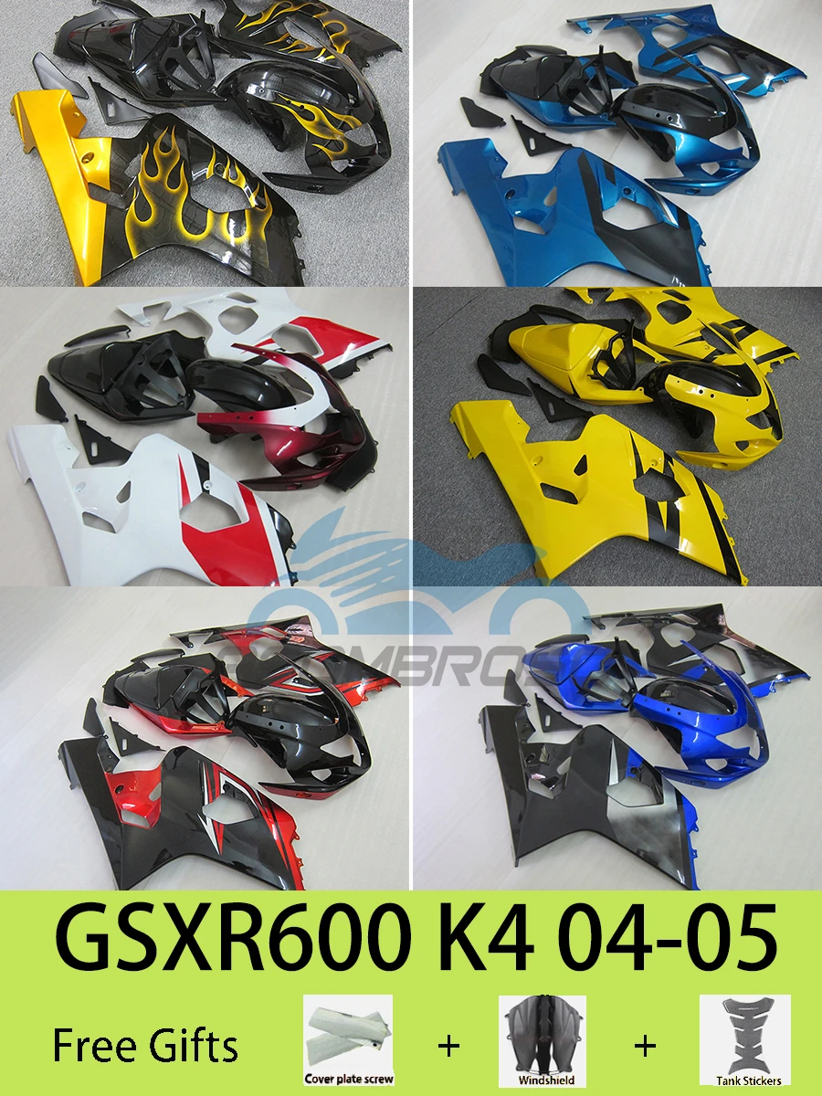 Fit for SUZUKI GSXR600 GSXR750 K4 2004 2005 Motorcycle Fairing Kit ABS Injection Bodywork Set Fairngs GSXR 600 750 04 05