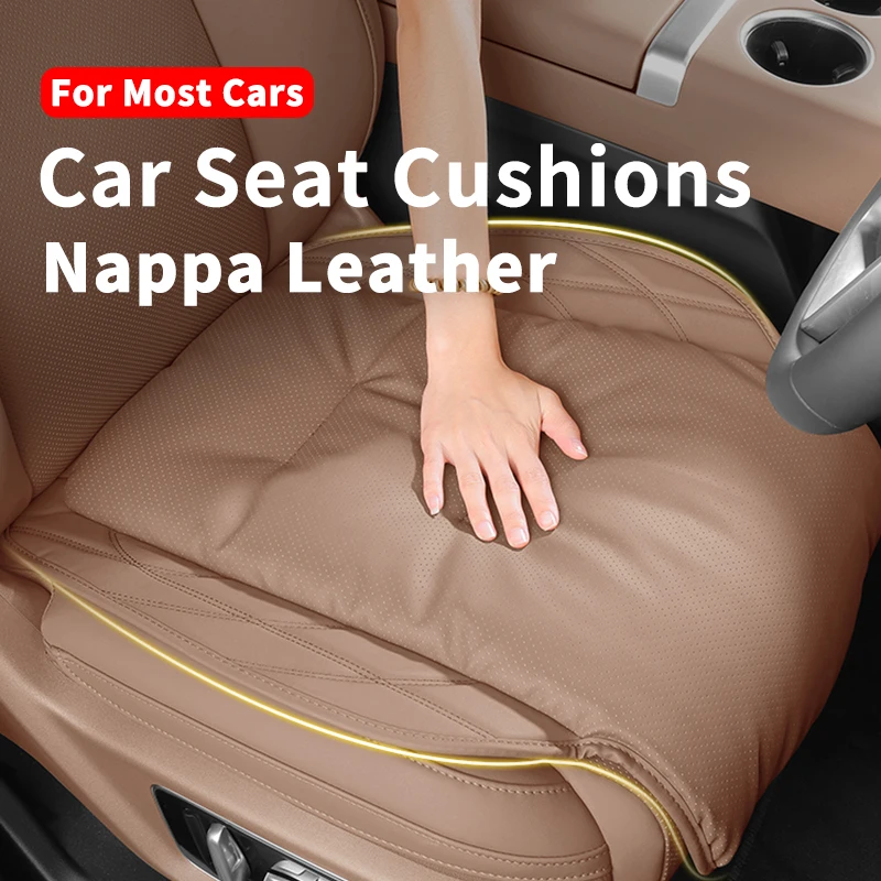 For  Seat Extender Cushion Nappa Leather Perforated Single Piece Not Full Wrap All Seasons Anti Slip Relieve Driving Fatigue