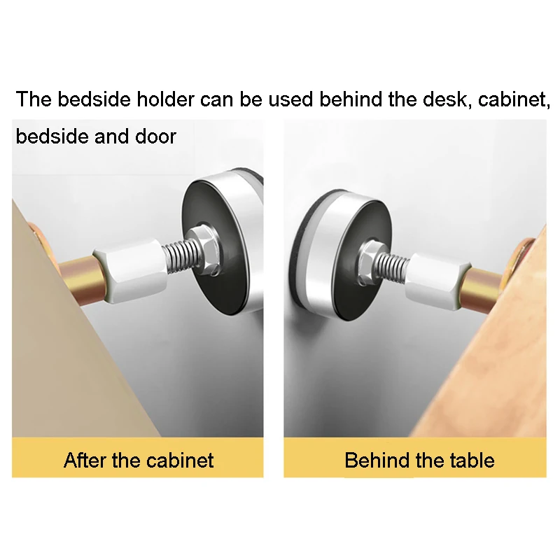 2Pcs Adjustable Threaded Headboard Stoppers Bedside ​Anti-shake Telescopic Support, Headboard Stabilizer, Easy Install